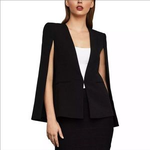 NWT BCBG Upas Black Pinstripes Cape Blazer XXS